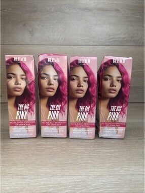 Bleach London THE BIG PINK Semi-Permanent Vegan Hair Dye Lot Of 4